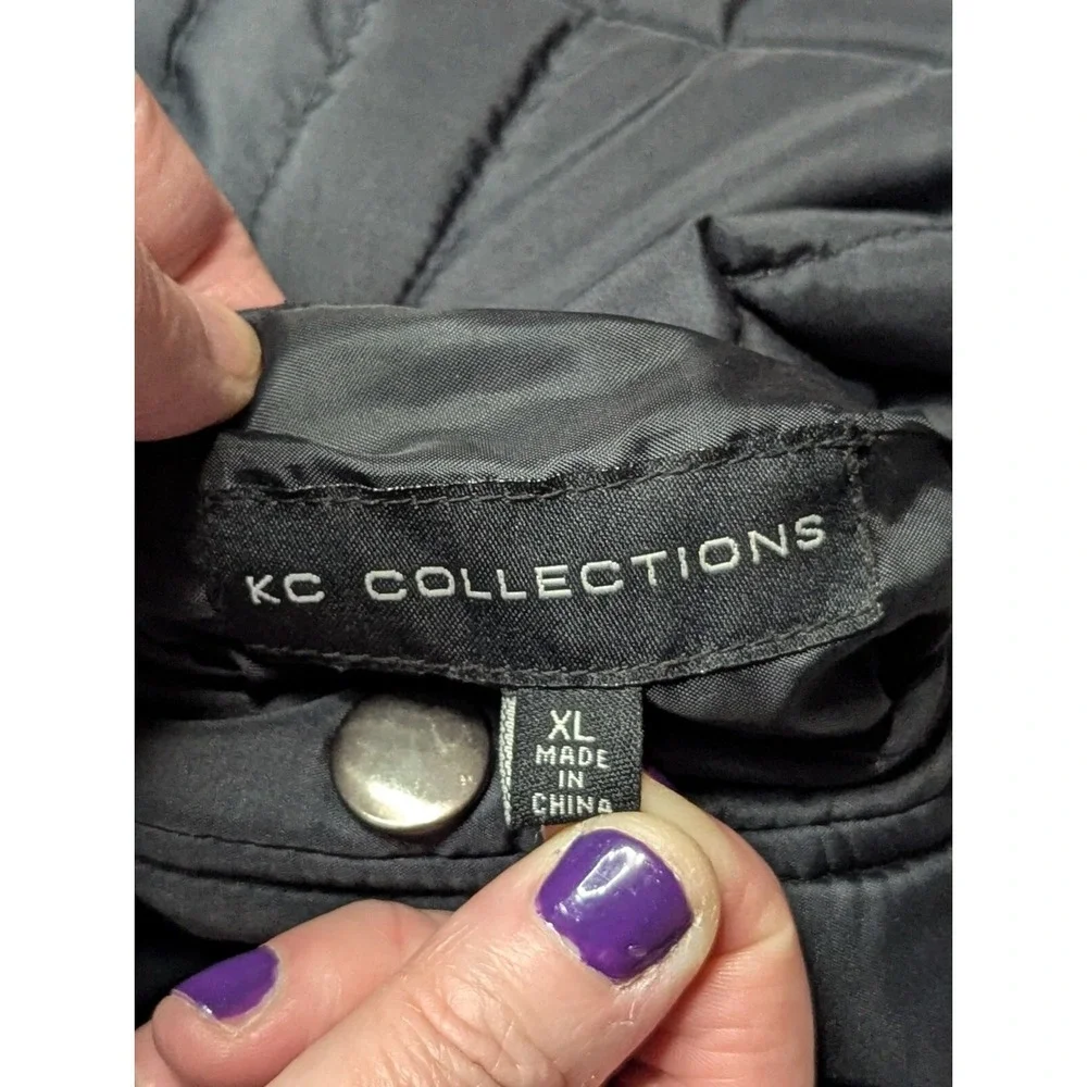 KC Collection Reversible Vest Black/Gray Faux Fur Women's Size XL